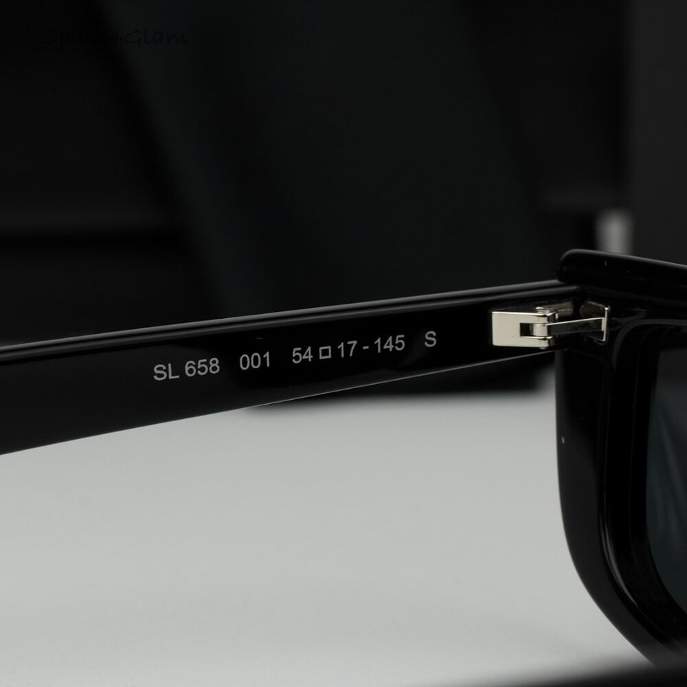 BRAND NEW Saint Laurent SL658 001 Black Rectangle Unisex Sunglasses - Picture 7 of 12